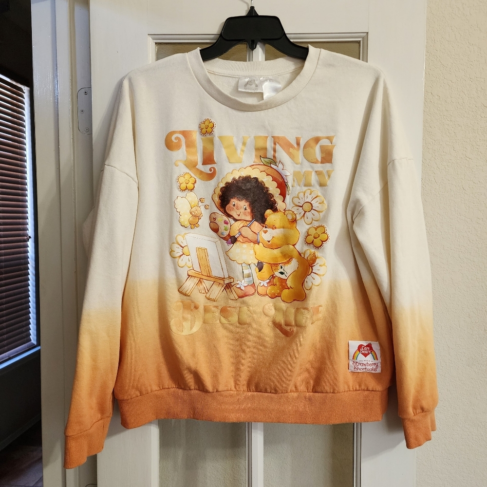 Care Bears Strawberry Shortcake Sweatshirt Living My Best Life XXL Ombré - Picture 1 of 16